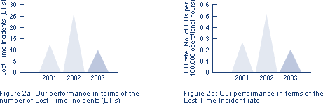 Figure 2b: Our performance in terms of the Lost Time Incident rate